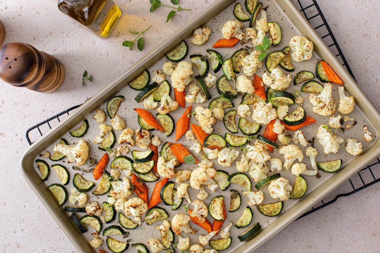 Recipe: Pearl barley salad with spiced roasted cauliflower and courgettes